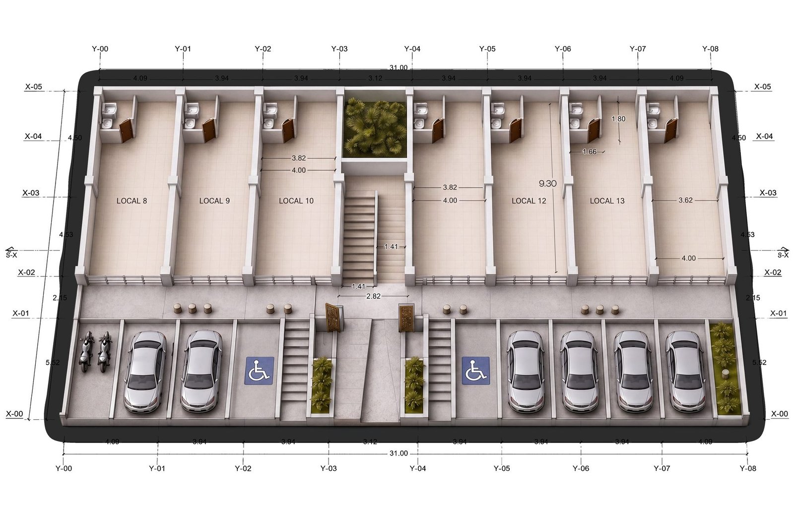 Maqueta de la planta alta de Distrito Norte